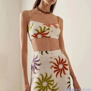 Floral Crop Top and Skirt Set